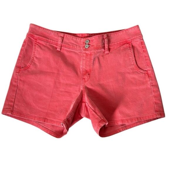 Levi's Denim Shorts Size 10 Coral Pink Stretch Raw Hem Casual‎ Summer - Picture 5 of 5